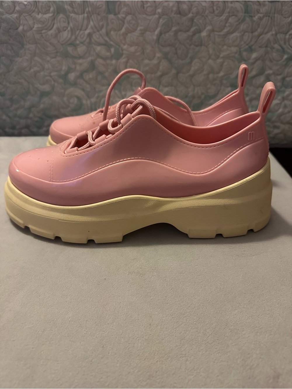 Melissa Platform Pink Lace-Up Women's Shoes